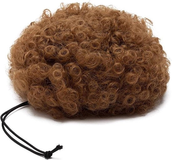 Estensioni capelline in piuma per paletta e trecce - cordino per capelli ondulati e ricci in color caffè