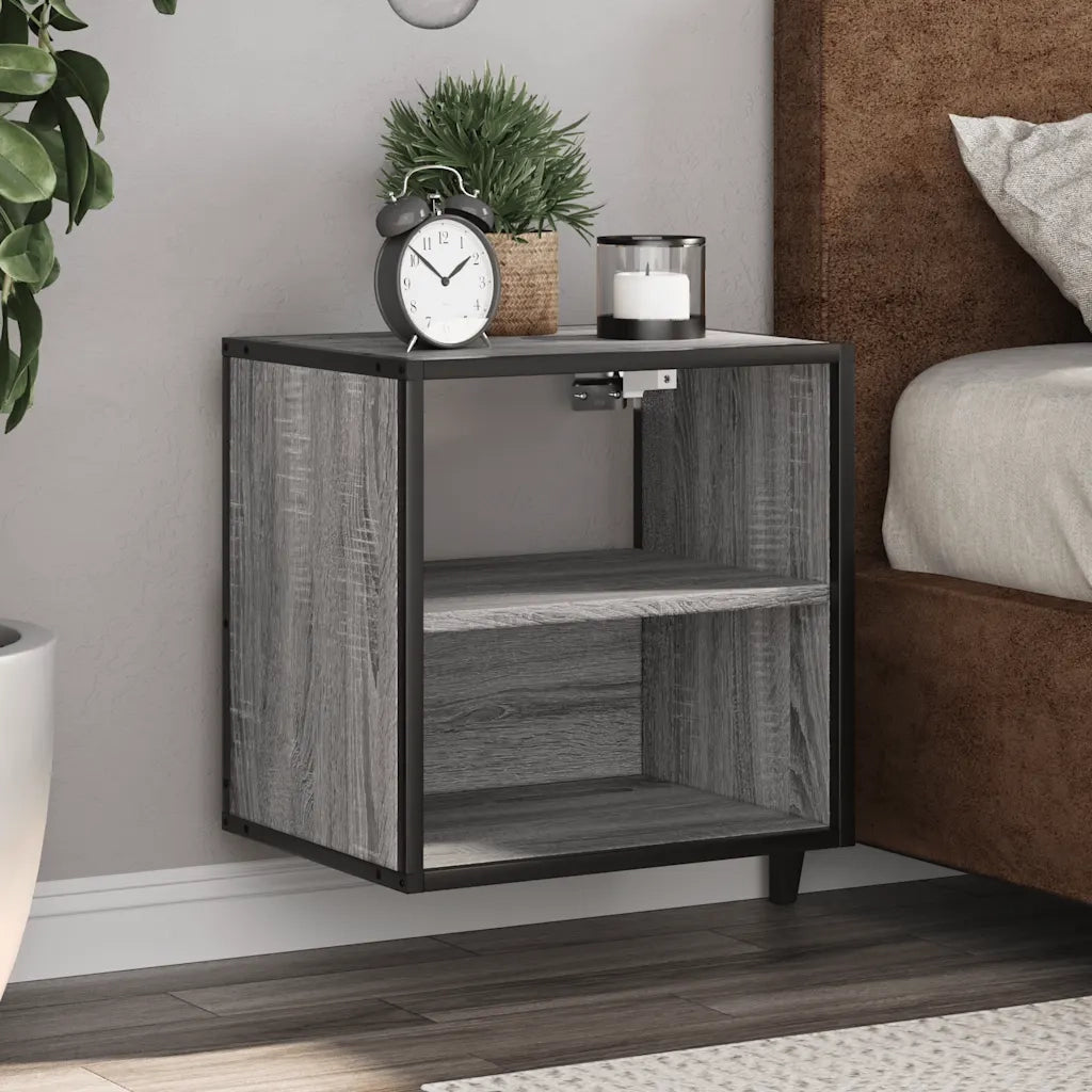 Comodini a Muro 2 pz-Set di 2 Tavolino da notte Grigio Sonoma 40x31x39,5 cm 351325
