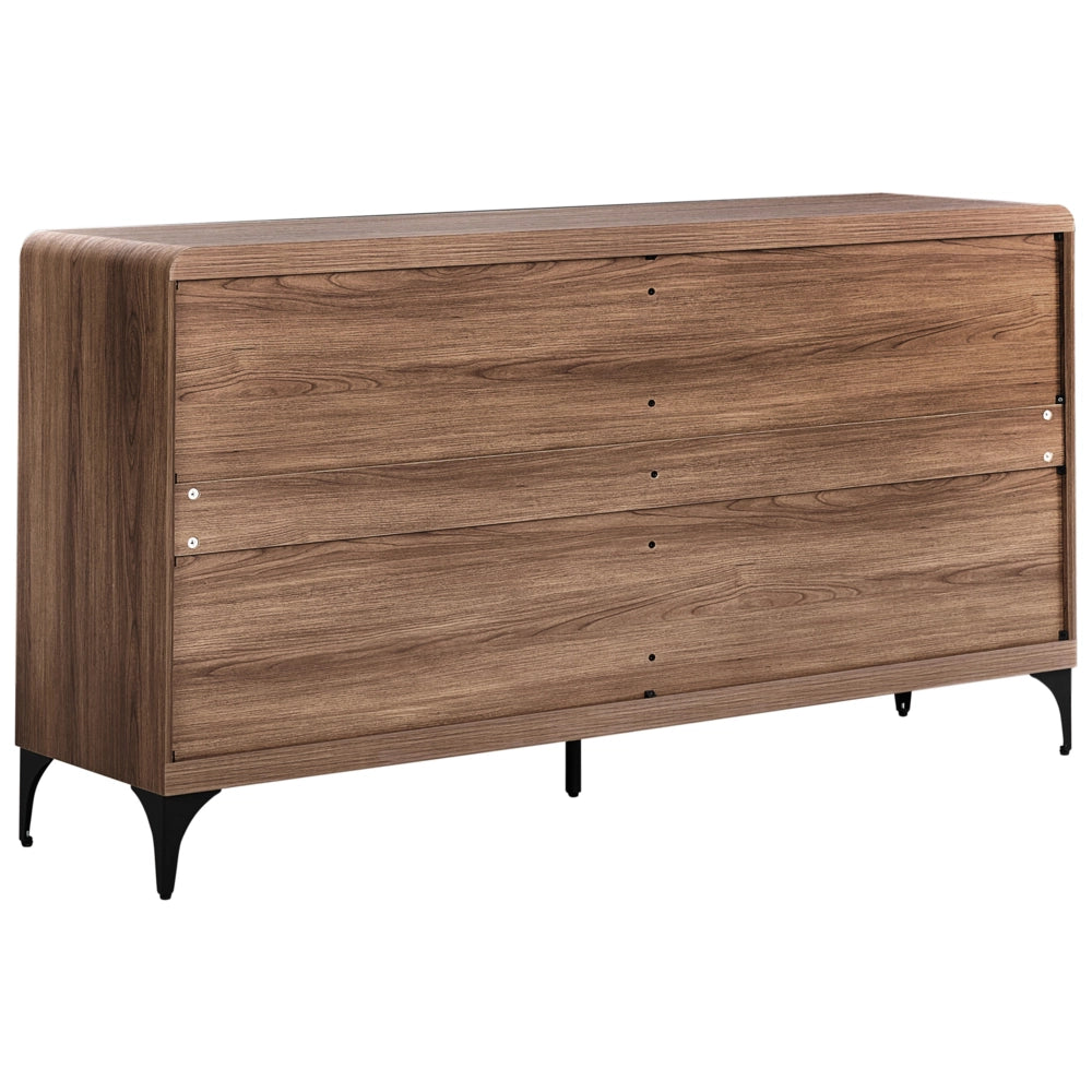 Credenza marrone scuro in MDF impiallacciato con 4 ante Cowell