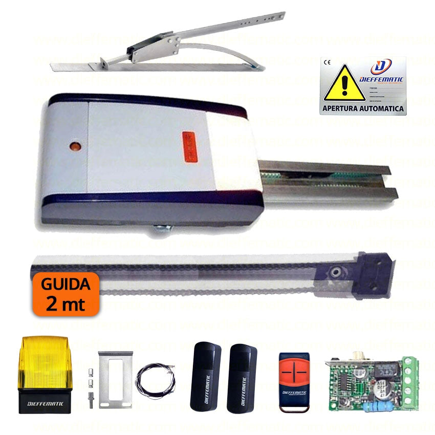 KIT ZODIAC 100 BASCULANTE A CONTRAPPESI FAAC GENIUS 6120042 GUIDA 2M + ACCESSORI 24V