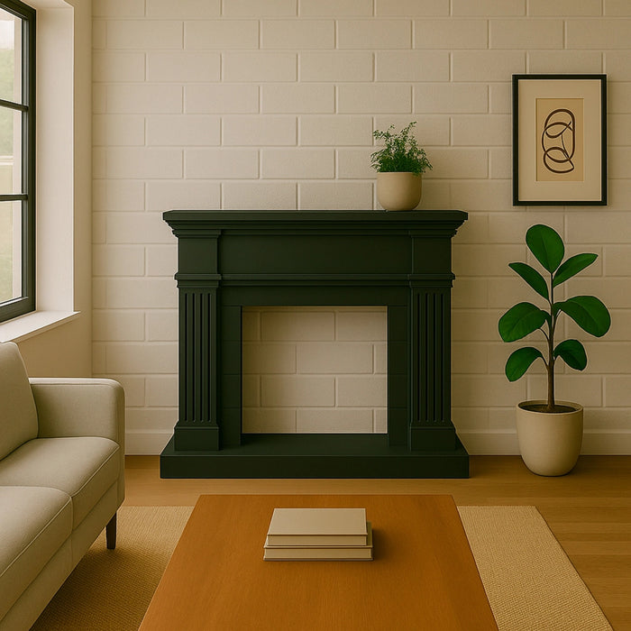 Mpc Cornice Camino Caldera Cornice Caminetti Caldera Nero Ideale Per Inserto Elettrico Caminettovulcano o Bruciatore Esistente Design Classico Senza Tempo Realizzato In Robusto Legno Mdf