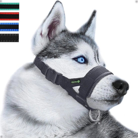 Mulkorf perenne e regolabile per cani - piccoli, medi e grandi cani - prevenzione del morso, del mordicamento e del abbaiamento - nero