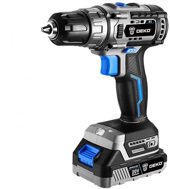 Kit di combinazione a batteria 20V - 2 velocità - 42 N.m - Strumento elettrico per lavorazione del legno - Trapano - Senza filo - Nero & Blu