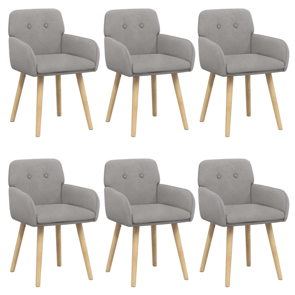 Sedie da pranzo 6 pcs Bouclé Grigio Chiaro 59 x 56 x 86 cm 3428277