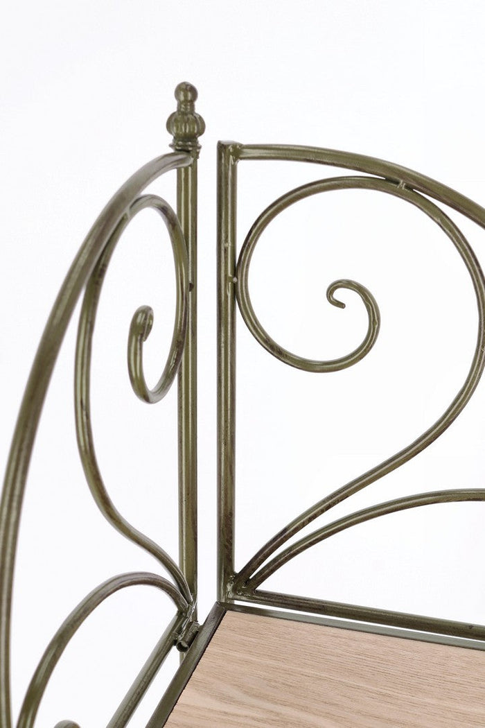 Scaffale Angolare 3 Ripiani 49x33x126 cm in Acciaio Guenda Verde Scuro