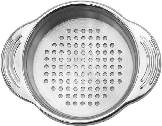 Strumento a Maglia in Acciaio Inox per la Confezione e la Conservazione di Frutti di Mare e Tonno.