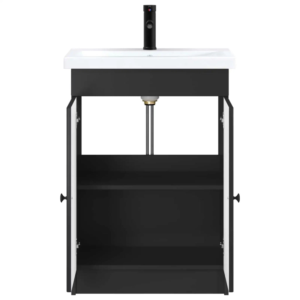 Set di mobili per il bagno Nero 56 x 37,5 x 81 cm 3404165