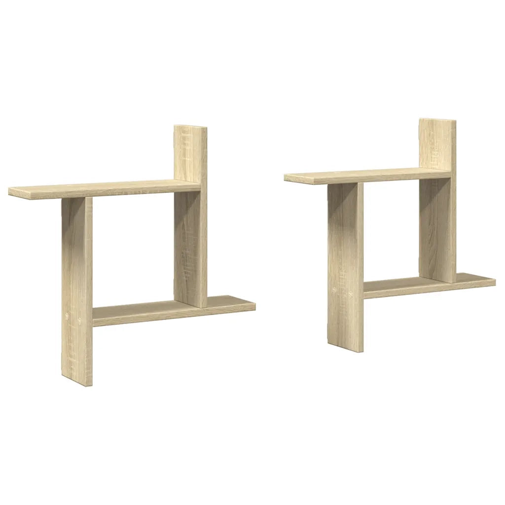 Mensole Parete 2pz Rovere Sonoma 50x12x50 cm in Truciolato 853256
