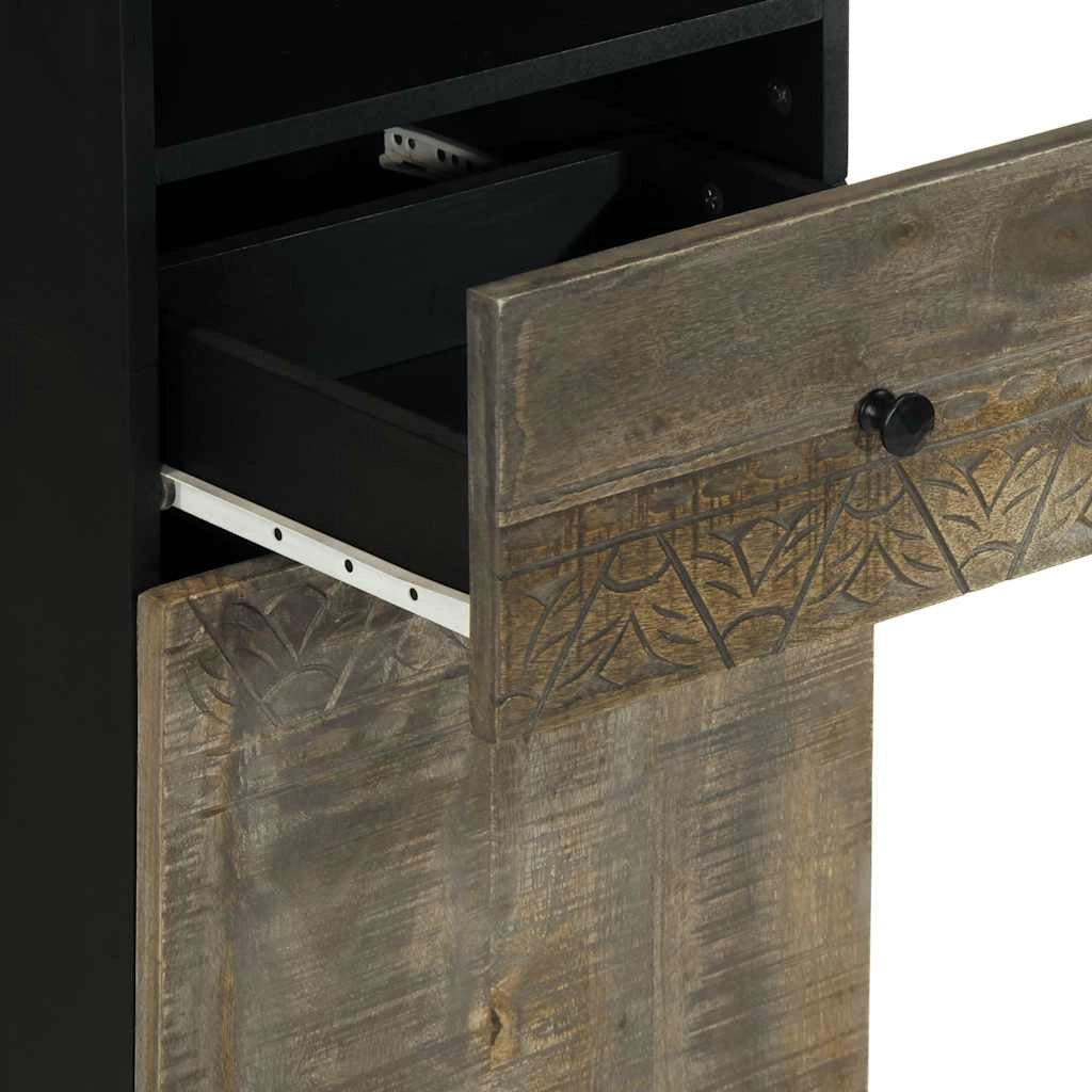 Mobiletto da bagno 38 x 33 x 160 cm ampio spazio di archiviazione stile moderno legno nero 02_0057755