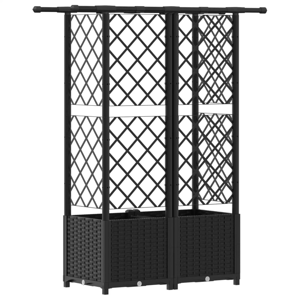 Letto Rialzato con Griglia e Tetto Nero 124 x 40 x 138 cm PP 42032548