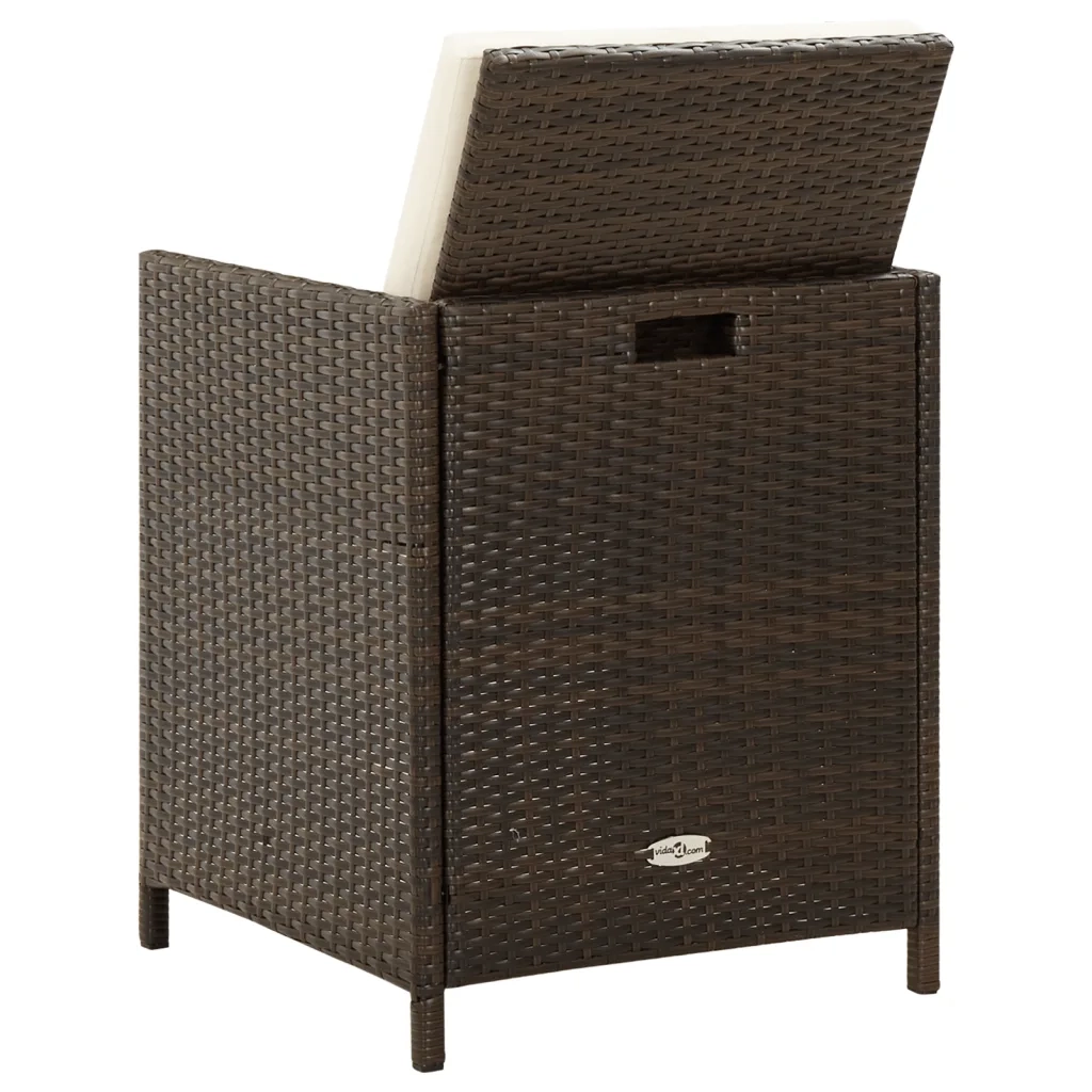 Sedie da Giardino con Cuscini 4 pz | Sedie da Esterno in Polyrattan Marrone