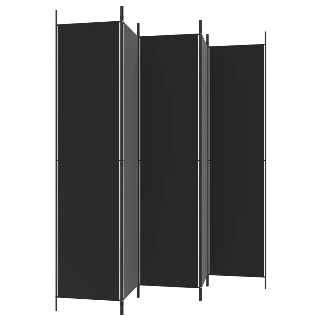 Divisorio 5 Pannelli Nero 250x220 cm Tessuto 350205