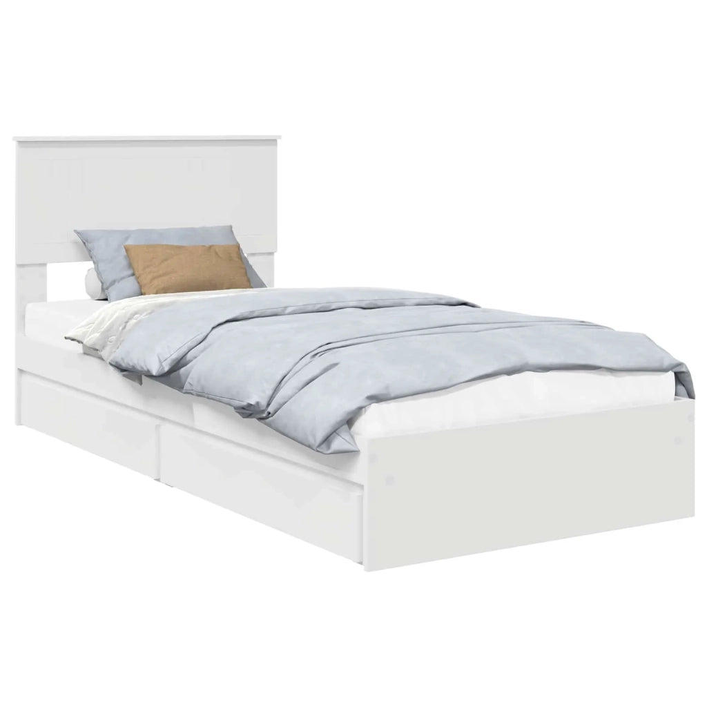 Letto con Contenitore Bianco 90 x 200 cm Legno multistrato 3410833