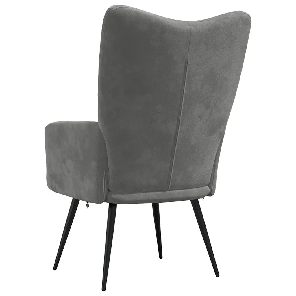 Poltrona Relax Grigio Scuro in Velluto cod mxl 13577