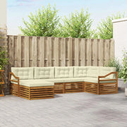 Set di divani da esterno con cuscino 6 pcs Naturale e Crema 3373755