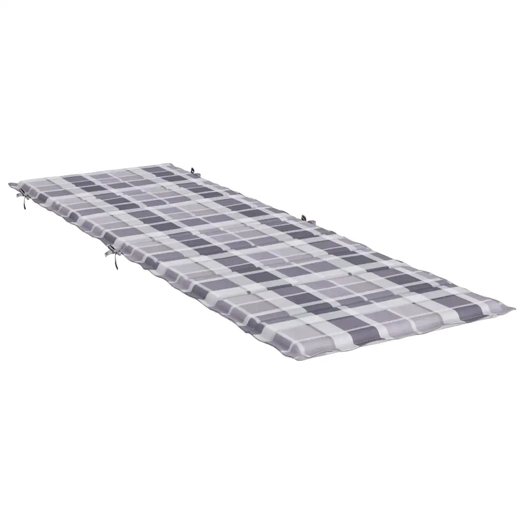Cuscino per Lettino a Quadri Grigi 186x58x4 cm Tessuto Oxford 314172