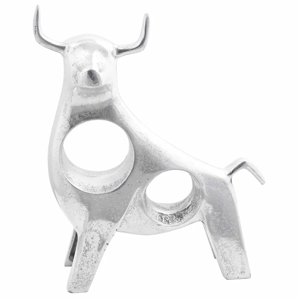 Scultura di toro Argento 22 x 9,5 x 34 cm Alluminio CFW8305930