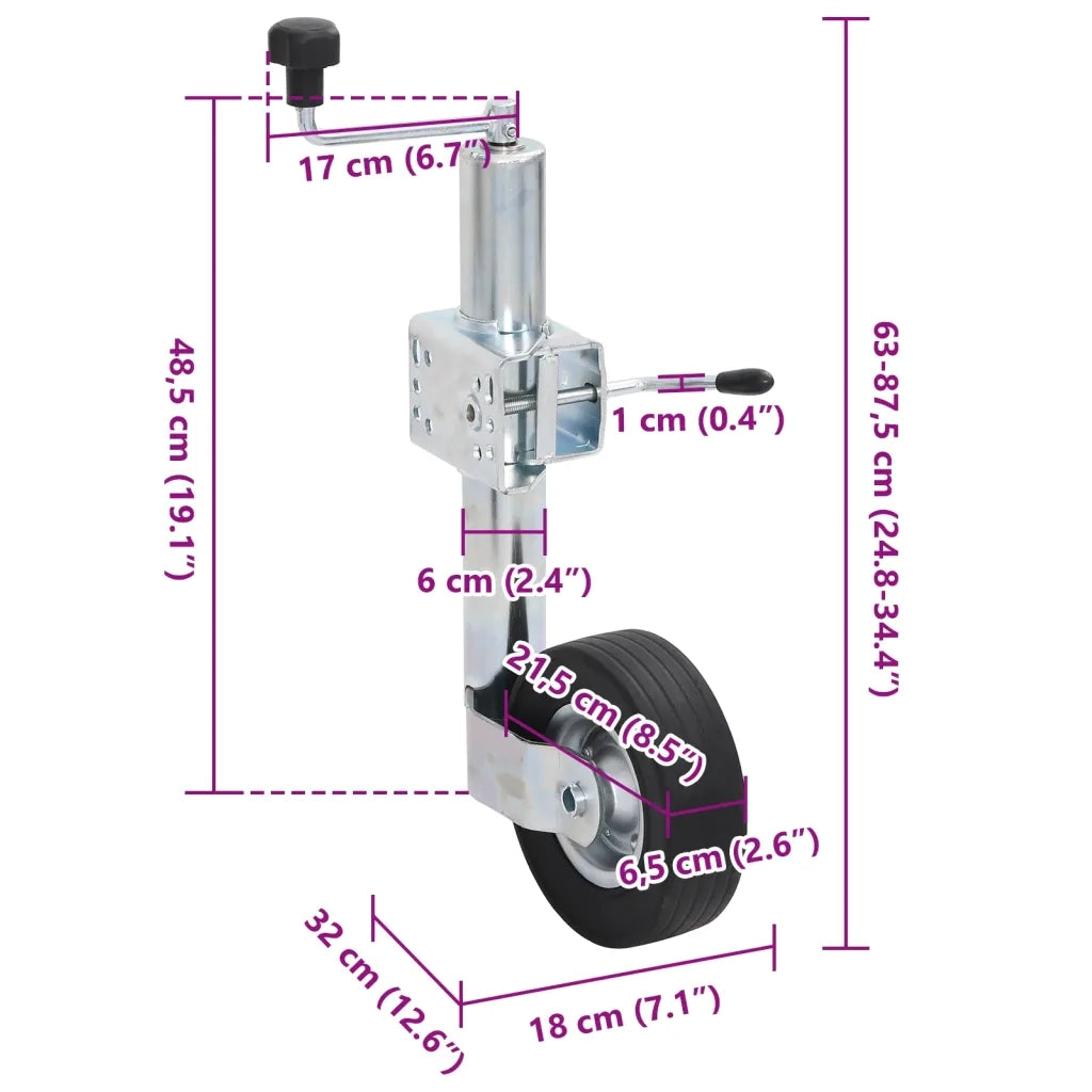 Ruotino per Rimorchio con Morsetto Diviso 60 mm Acciaio Zincato CFW2527887