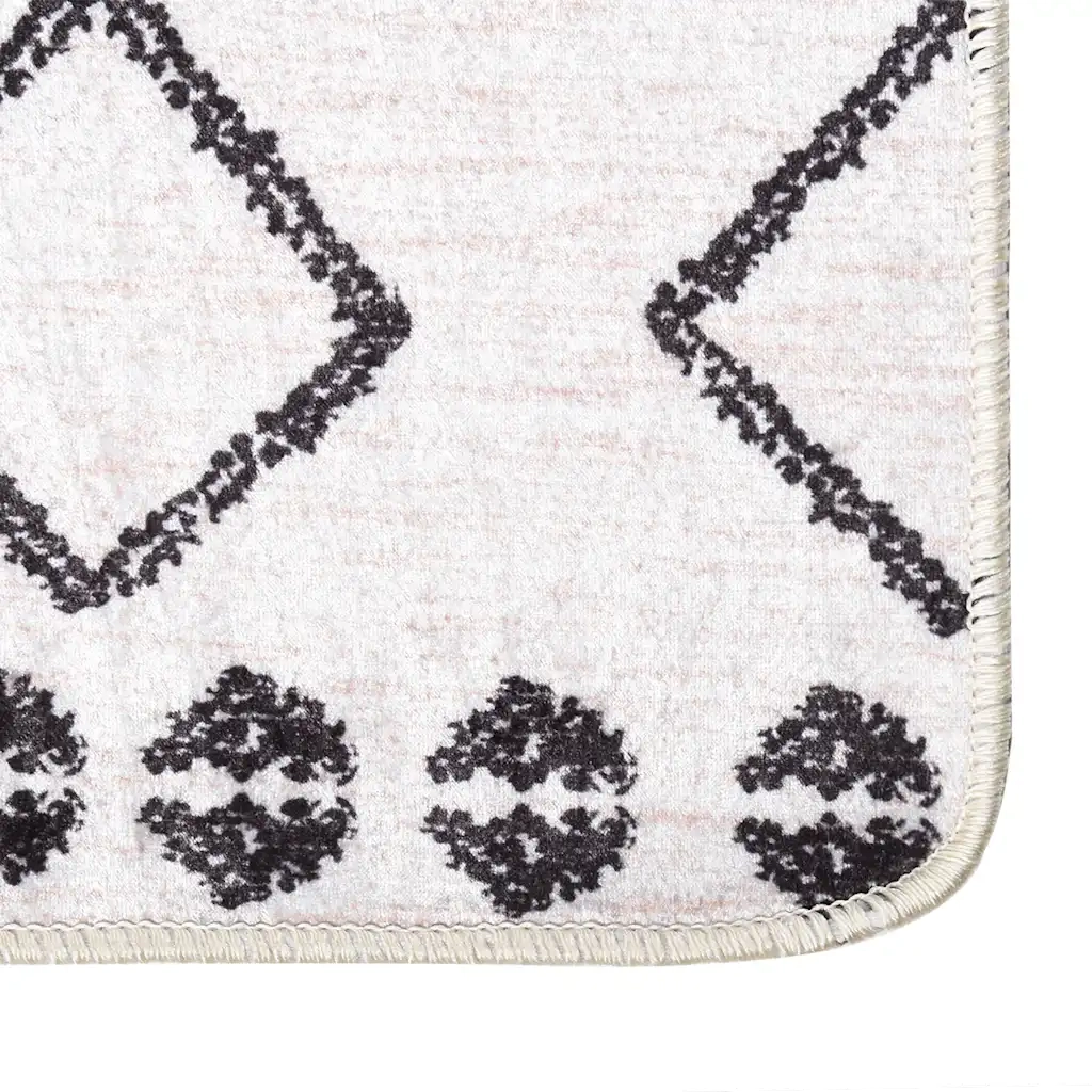 Tappeto Lavabile Nero e Bianco 120x170 cm 373996