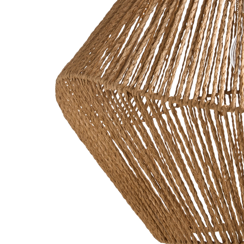 Lampada a sospensione Corda di carta naturale Plafoniera con paralume intrecciato Sala da pranzo Soggiorno Stile Boho