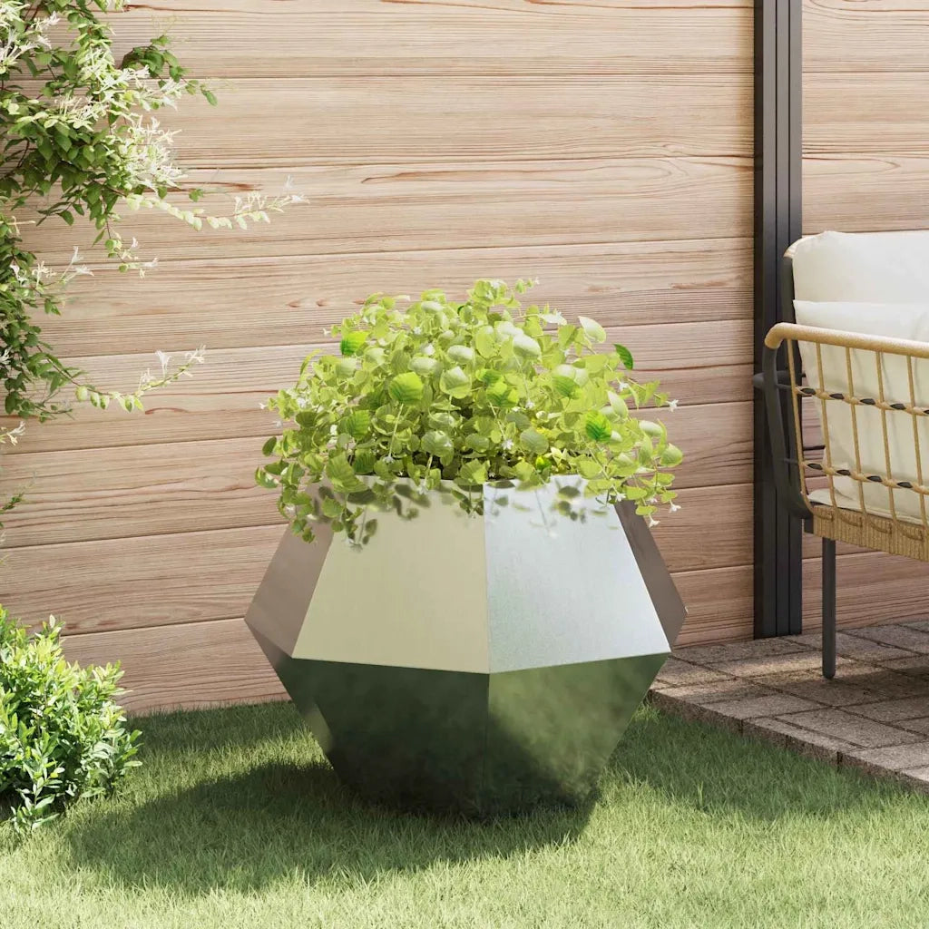 2 pz Fioriera | Cassetta per fiori | Vaso Argento 75 x 75 x 60 cm Acciaio zincato