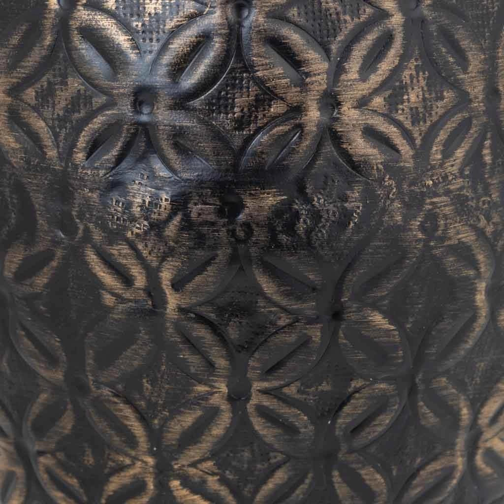 Vaso in metallo nero e oro 32x32x52h