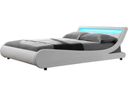 Letto con luce LED "Natacha" - 160 x 200 cm - Bianco