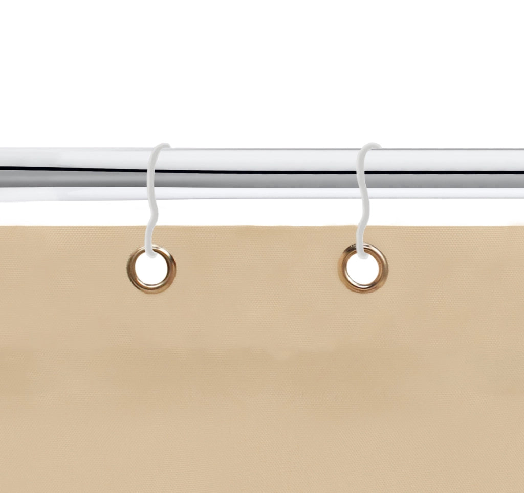 Tenda da sole tessuto resistente per balcone con anelli lavabile a caduta - Beige - 280x295 cm
