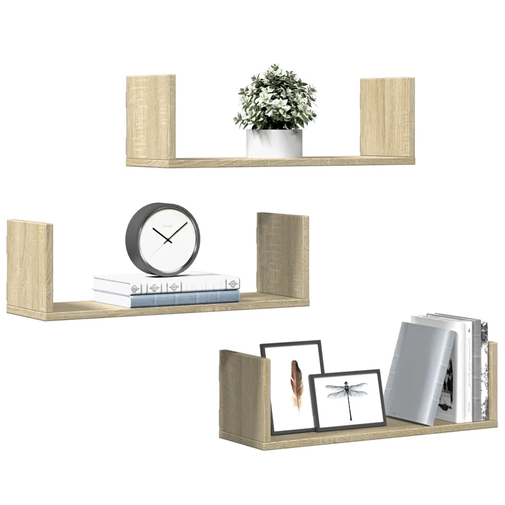Mensole Parete 2pz Rovere Sonoma 58x18x18 cm in Truciolato 853283