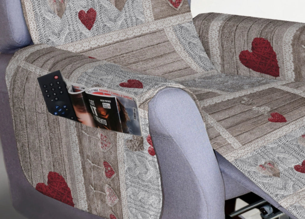 Copripoltrona Reclinabile Trapuntata Shabby Love Poltrona Relax Linea Pensieri Delicati - Poltrona - Rosso