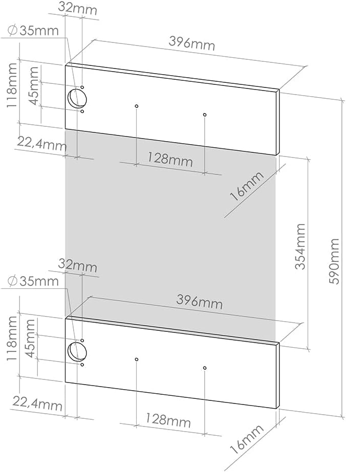 Frontale cucina R-Line, Calcestruzzo nero, 39.6 x 59 cm frontale del mobile per pensile con vetro