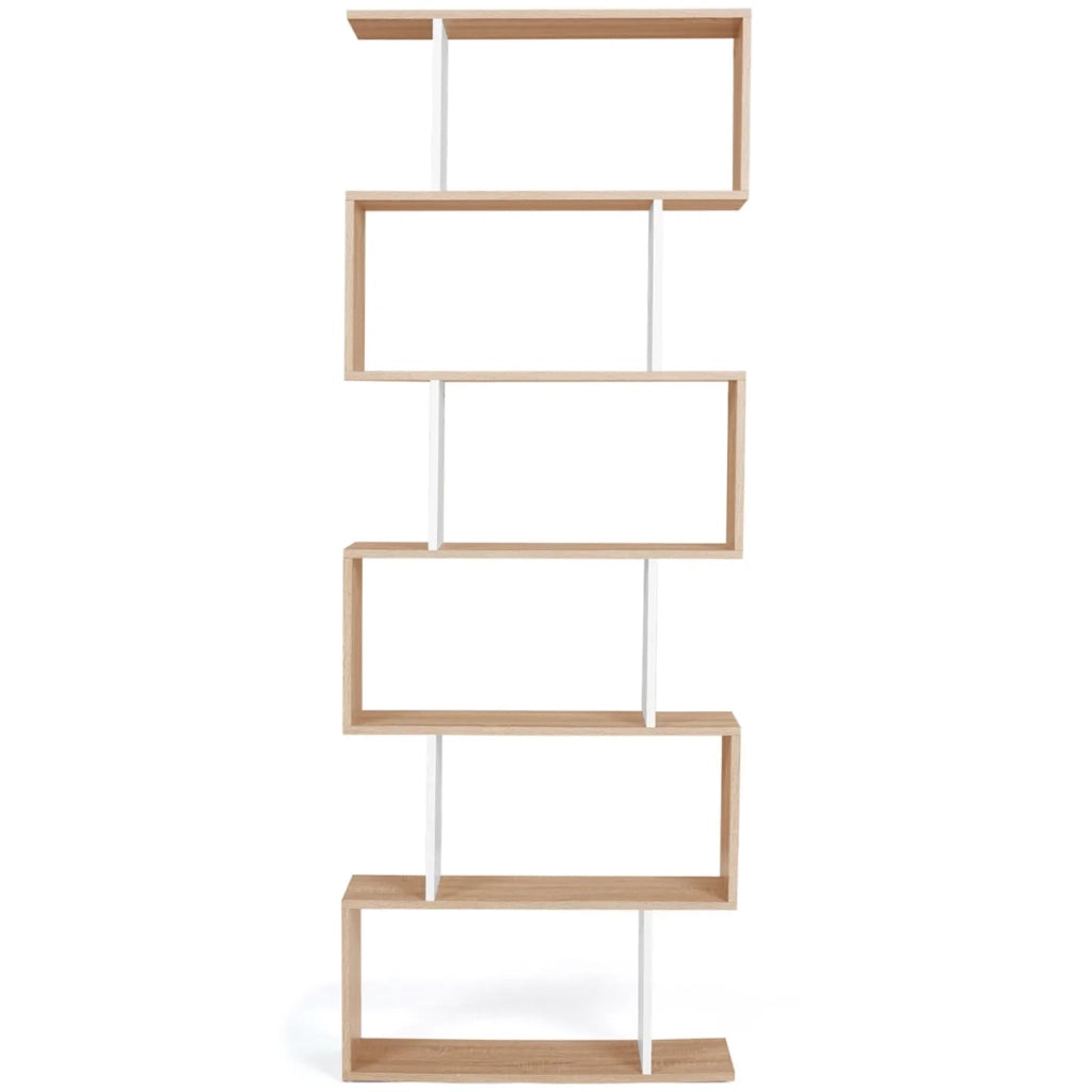 IDMarket - Libreria a S SOFIA in legno ed effetto bianco 189 cm
