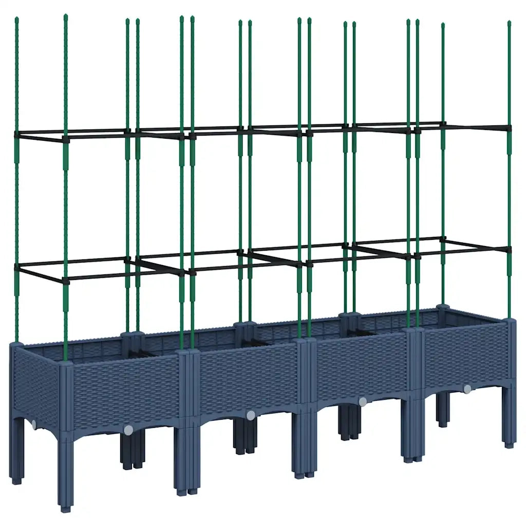 Fioriera da Giardino con Traliccio Grigia 160x40x142,5 cm in PPcod mxl 115912