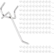 Gatenwandhaken in acciaio inossidabile da 100 pezzi - Gereedschapswandhaken - Steekbordhaken - 10 cm - Alta resistenza al carico