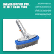 Borsetto per piscina 15 cm - Setola in acciaio inossidabile - Pulitore pavimento/parete - Leggero - 168 g - Per macchie resistenti - Pulitore piscina