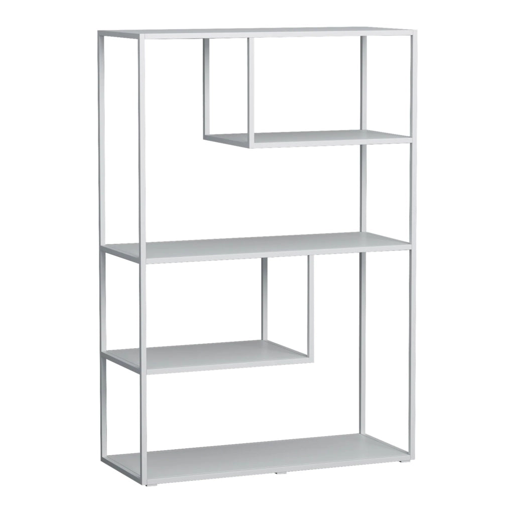 Libreria/scaffale indipendente a 4 ripiani 126 x 85 x 35 cm acciaio bianco 03_0008996