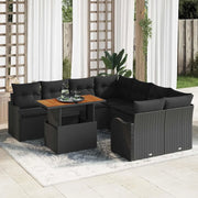 Set Divano da Giardino con cuscino 7 pcs Nero 3349442
