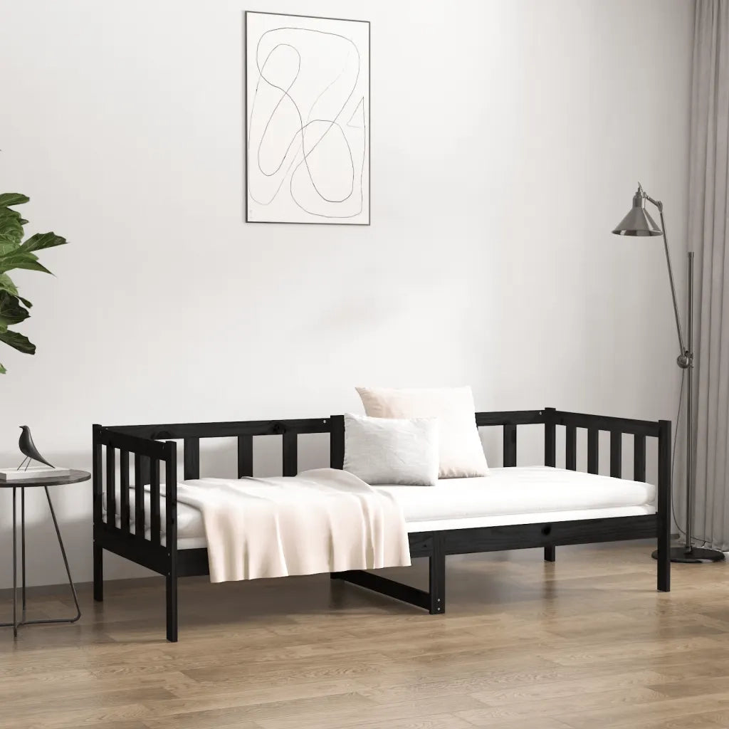 Dormeuse Nera 90x190 cm in Legno Massello di Pino 814648