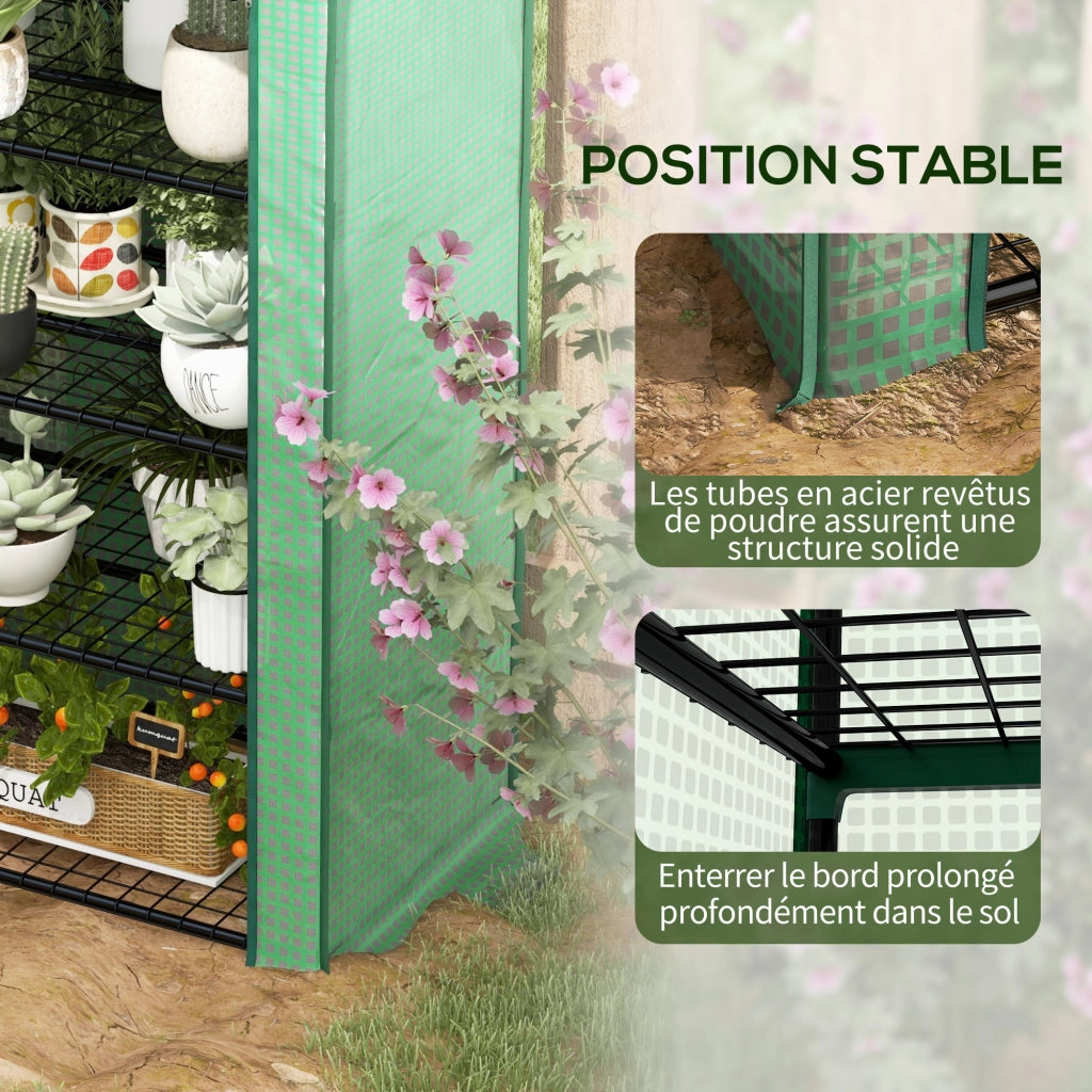 Serra da Giardino 4 Livelli ¨C zephmum ¨C Verde 90x49x160 cm Acciaio Galvanizzato