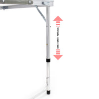 Toboli Tavolo da campeggio pieghevole 120x60x70cm altezza 54/61/70cm portatile e multiuso