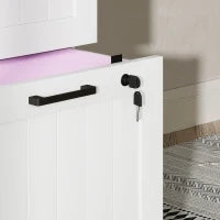 Mobile per ufficio in legno con 4 cassetti e serratura, barre di sospensione regolabili, 40 x 40 x 131 cm, Bianco