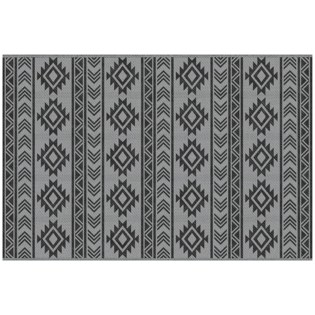 Tappeto Moderno 182x274 cm in Polipropilene Nero e Grigio