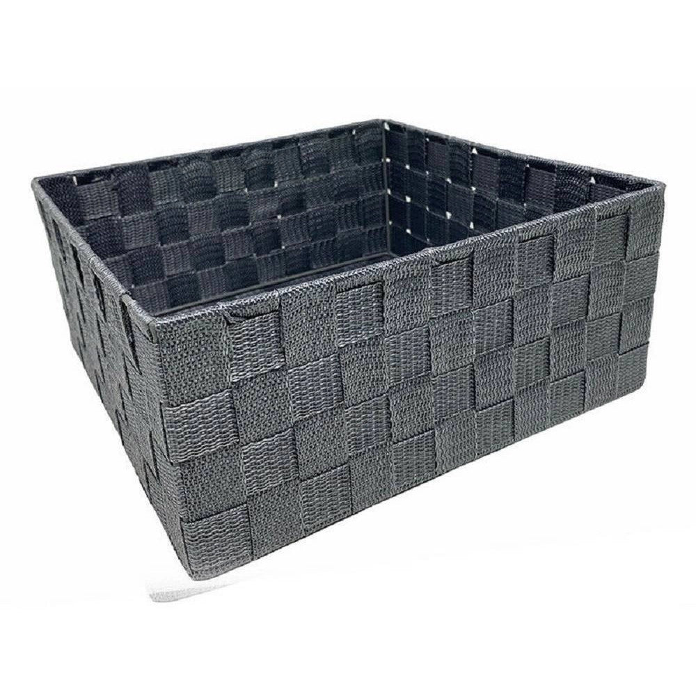 Trade Shop - 6pz Scatola In Tessuto Contenitori Organizer Bagno Armadio Cassetti Grigio 79151 -