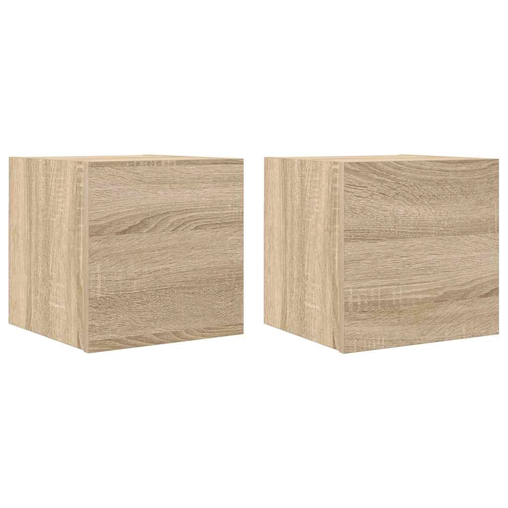 Mobile TV da parete scaffale per televisione multimediale televisione buffet sala da pranzo soggiorno camera da letto 2 pezzi rovere Sonoma 30,5 x 30 x 30 cm marrone 02_0028992