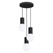 Lampada sospensione moderna 3 luci nera SFERA PureLume