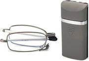 Leggibile portatile di acciaio inossidabile con filtro antinebbia - Ombrello per occhiali - Unisex - Lettore portatile - Grigio
