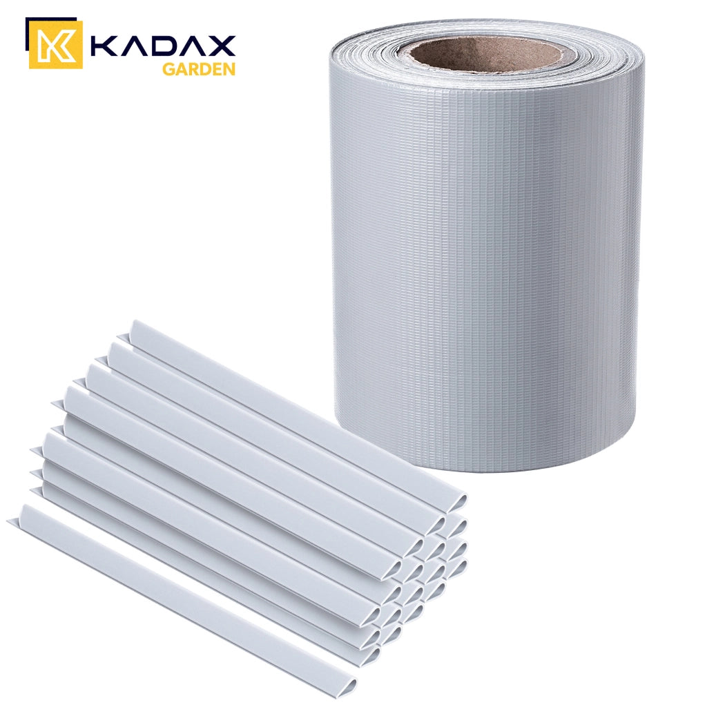 Nastro di protezione KADAX per pannelli di recinzione, recinzione, protezione UV, 20 clip, 19x35 m