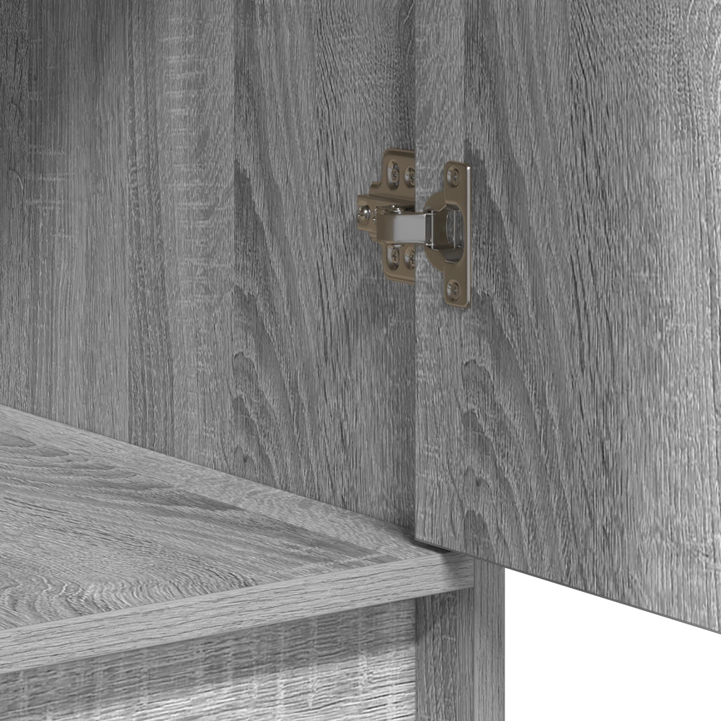 Set di Toeletta da 3 Pezzi con LED in Grigio Sonoma in Legno Ingegnerizzato
