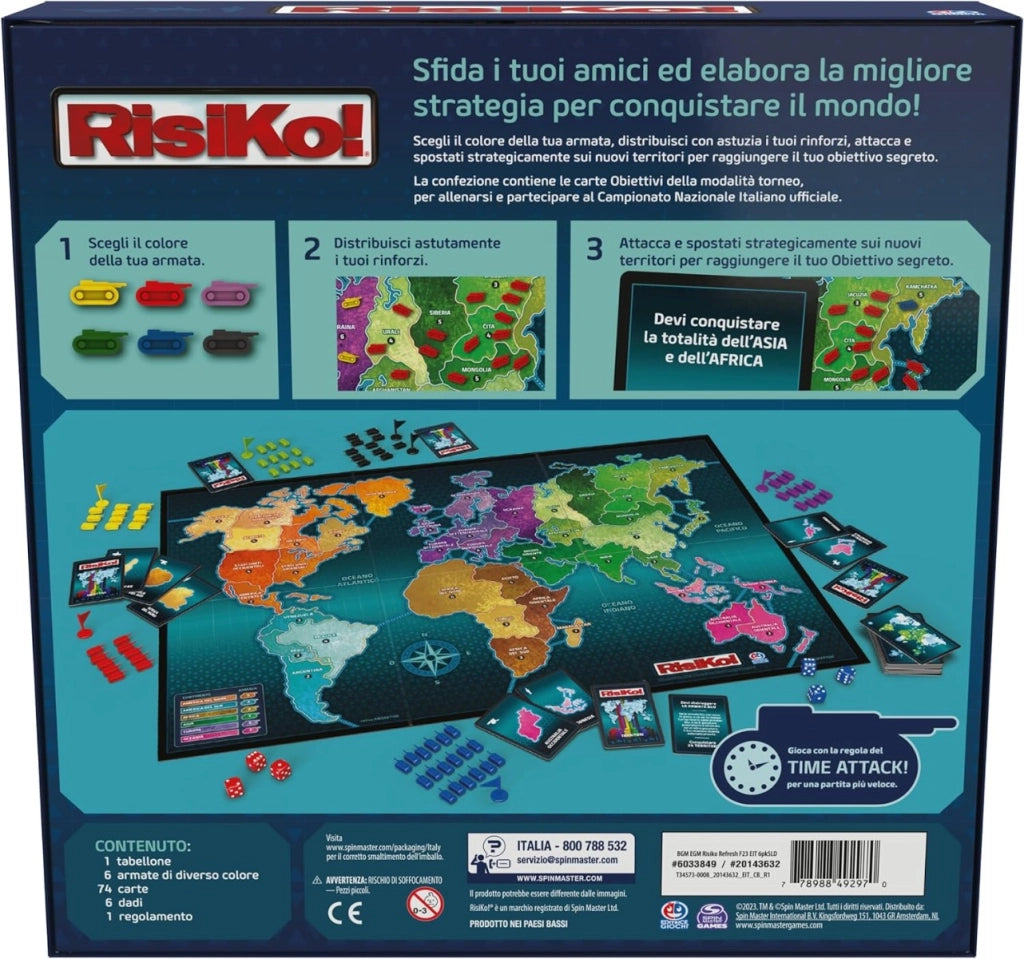Editrice Giochi, Risiko, Giochi in Scatola, Risiko Classico Edizione 2023, Giochi di Società e Strategia per Famiglia e