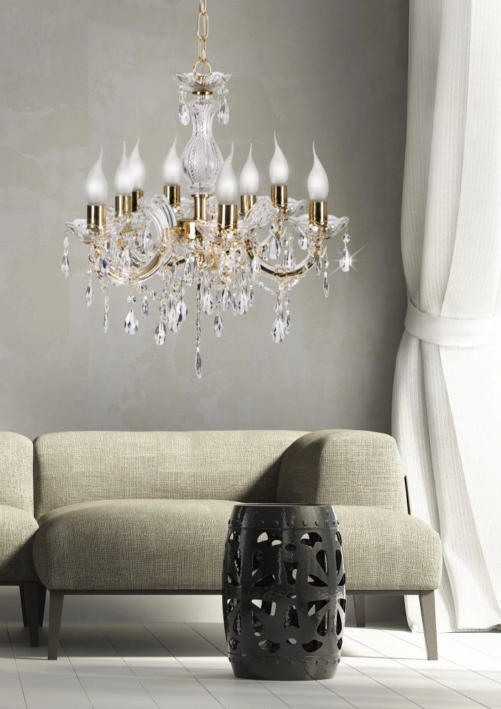 Lampadario Candellux Maria Teresa 8xE14 oro Ø62cm